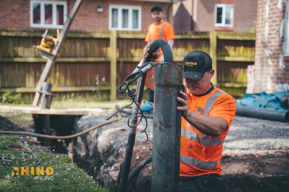 Piling with a grundomat in Audenshaw, Manchester