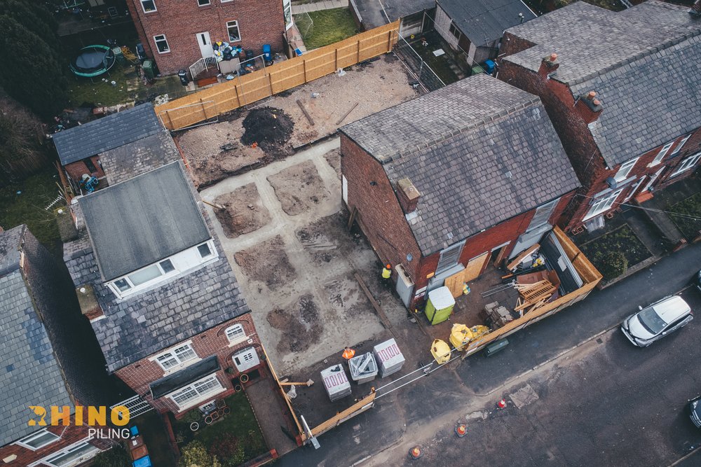 A large piled foundation in Stockport Centre.